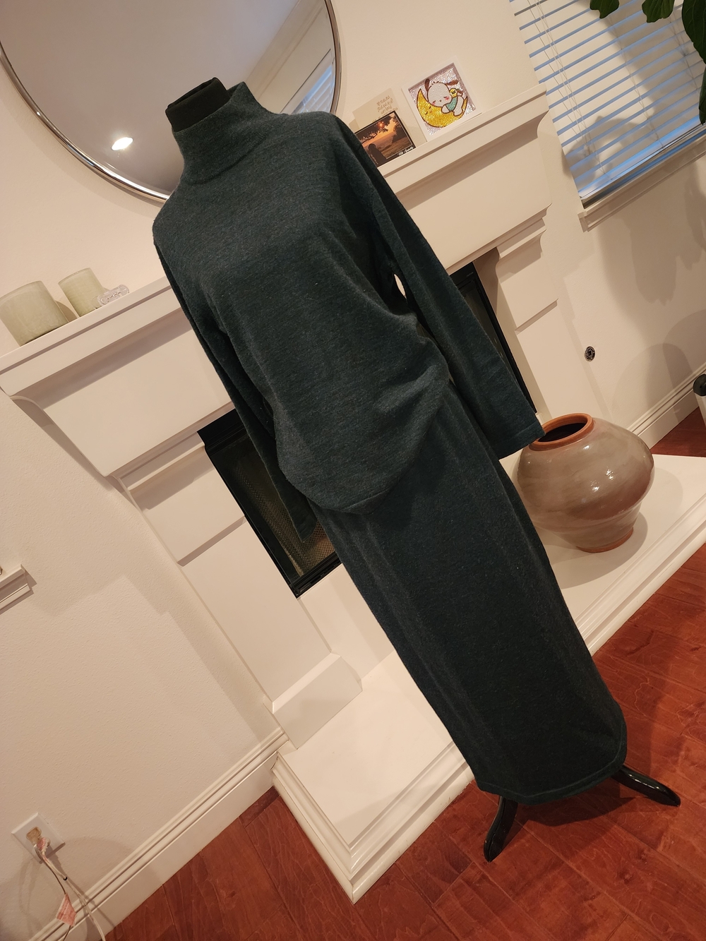 Peruvian Connection Blue-Green Wool Blend Sweater
